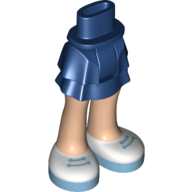 Visuel indicatif Rebrickable de Mini-poupée bassin et jupe en couches avec des jambes de nougat clair et des chaussures blanches avec 2 lacets azur moyen imprimé (Minidoll Hips and Layered Skirt with Light Nougat Legs and White Shoes with 2 Medium Azure Laces Print)