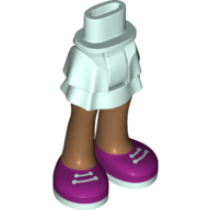 Visuel indicatif Rebrickable de Mini-poupée bassin et jupe en couches avec des chaussures à lacets violettes et des jambes de nougat moyen motif imprimé (Minidoll Hips and Layered Skirt with Purple Laced Shoes and Medium Nougat Legs Print)