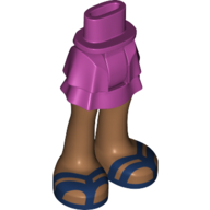 Visuel indicatif Rebrickable de Mini-poupée bassin et jupe en couches avec des sandales bleues imprimé (Minidoll Hips and Layered Skirt with Blue Sandals Print)