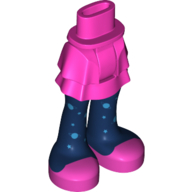 Visuel indicatif Rebrickable de Mini-poupée bassin et jupe en couches avec collants bleu foncé, chaussures rose foncé (Minidoll Hips and Layered Skirt with Dark Blue Tights, Dark Pink Shoes)