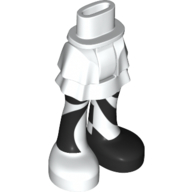 Visuel indicatif Rebrickable de Mini-poupée bassin et jupe en couches avec motif imprimé jambes noir/blanc (Minidoll Hips and Layered Skirt with Black/white Legs Print)
