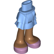 Visuel indicatif Rebrickable de Mini-poupée bassin et jupe en couches avec jambes de nougat moyen, chaussures rose foncé motif imprimé (Minidoll Hips and Layered Skirt with Medium Nougat Legs, Dark Pink Shoes Print)
