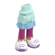 Visuel indicatif Rebrickable de Bassin mini-poupée et jupe en couches avec sous-vêtement bleu clair lumineux, jambes magenta, chaussures blanches, lacets lavande motif imprimé (Minidoll Hips and Layered Skirt with Bright Light Blue Underdress, Magenta Legs, White Shoes, Lavender Laces Print)
