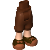 Visuel indicatif Rebrickable de Mini-poupée bassin et pantalons cropped avec des jambes de nougat clair et des chaussures marron avec des lacets croisés brun rougeâtre imprimé (Minidoll Hips and Cropped Trousers with Light Nougat Legs and Brown Shoes with Reddish Brown Crossed Laces Print)
