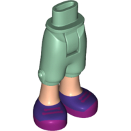 Visuel indicatif Rebrickable de Mini-poupée bassin et pantalon recadré avec des chaussures magenta et violet foncé avec des lacets motif imprimé (Minidoll Hips and Cropped Trousers with Magenta and Dark Purple Shoes with Laces Print)