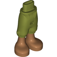 Visuel indicatif Rebrickable de Mini-poupées bassin et pantalons cropped avec jambes de nougat, boots de nougat moyen motif imprimé [charnière épaisse] (Minidoll Hips and Cropped Trousers with Nougat Legs, Medium Nougat Boots Print [Thick Hinge])