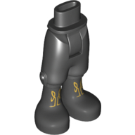 Visuel indicatif Rebrickable de Mini-poupée bassin et pantalon recadré avec des bottes en titane perle avec des lacets dorés motif imprimé (Minidoll Hips and Cropped Trousers with Pearl Titanium Boots with Gold Laces Print)