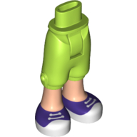 Visuel indicatif Rebrickable de Bassin mini-poupée et pantalon recadré avec des chaussures violet foncé lacées avec des lacets blancs motif imprimé (Minidoll Hips and Cropped Trousers with Dark Purple Shoes Laced with White Laces Print)