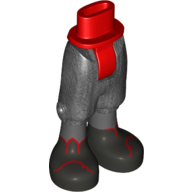 Visuel indicatif Rebrickable de Mini-poupée bassin et pantalon avec jambes en titane perle, chaussures noires avec motif imprimé garniture rouge (Minidoll Hips and Cropped Trousers with Pearl Titanium Legs, Black Shoes with Red Trim Print)