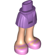 Mini-poupée bassin et jupe courte avec des jambes de nougat clair avec des chaussures de sangle rose vif motif imprimé (Minidoll Hips and Short Skirt with Light Nougat Legs with Bright Pink Strap Shoes Print)