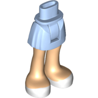 Visuel indicatif Rebrickable de Mini-poupée bassin et jupe courte avec des jambes de nougat clair et des chaussures blanches motif imprimé (Minidoll Hips and Short Skirt with Light Nougat Legs and White Shoes Print)