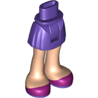 Visuel indicatif Rebrickable de Mini-poupée bassin et jupe courte avec des jambes de nougat clair et des chaussures magenta motif imprimé (Minidoll Hips and Short Skirt with Light Nougat Legs and Magenta Shoes Print)