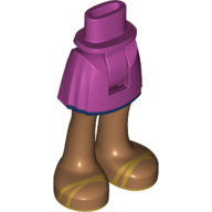 Visuel indicatif Rebrickable de Mini-poupée bassin et jupe courte avec des sandales en or nacré motif imprimé (Minidoll Hips and Short Skirt with Pearl Gold Sandals Print)