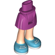 Visuel indicatif Rebrickable de Mini-poupée bassin et jupe courte avec des chaussures azur moyen, lacets blanches [charnière épaisse] (Minidoll Hips and Short Skirt with Medium Azure Shoes, White Laces [Thick Hinge])