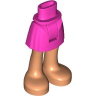 Visuel indicatif Rebrickable de Jupe courte avec pieds nougat, imprimé pieds nus (Minidoll Hips and Short Skirt with Nougat Legs, Bare Feet Print)
