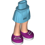 Visuel indicatif Rebrickable de Mini-poupée bassin et jupe courte avec jambes de nougat clair et chaussures magenta avec lacets motif imprimé [charnière épaisse] (Minidoll Hips and Short Skirt with Light Nougat Legs and Magenta Shoes with Laces Print [Thick Hinge])