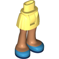 Visuel indicatif Rebrickable de Mini-poupée bassin et jupe courte avec jambes nougat, chaussures bleu foncé et semelles bleu foncé motif imprimé (Minidoll Hips and Short Skirt with Nougat Legs, Dark Azure Shoes and Dark Blue Soles Print)