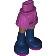 Visuel indicatif Rebrickable de Mini-poupée bassin et jupe courte avec des jambes de nougat moyen et des bottes bleu foncé (Minidoll Hips and Short Skirt with Medium Nougat Legs and Dark Blue Boots)