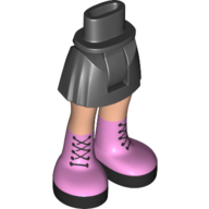 Visuel indicatif Rebrickable de Mini-poupée bassin et jupe courte avec des jambes de nougat moyen et des bottes rose vif avec des boucles noires (Minidoll Hips and Short Skirt with Medium Nougat Legs and Bright Pink Boots with Black Buckles)