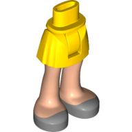Visuel indicatif Rebrickable de Mini-poupée bassin et jupe courte avec jambes de nougat clair et chaussures argentées [charnière épaisse] (Minidoll Hips and Short Skirt with Light Nougat Legs and Silver Shoes [Thick Hinge])