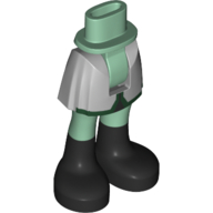 Visuel indicatif Rebrickable de Mini-poupée bassin et jupe courte avec jupe bleu sable avec garniture vert foncé, bottes noires (Minidoll Hips and Short Skirt with Sand Blue Skirt with Dark Green Trim, Black Boots)
