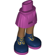 Visuel indicatif Rebrickable de Mini-poupée bassin et jupe courte avec des chaussures bleu foncé, or décorations motif imprimé (Minidoll Hips and Short Skirt with Dark Blue Shoes, Gold Decorations Print)