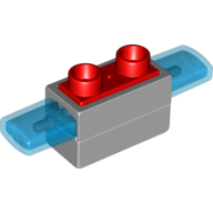 Visuel indicatif Rebrickable de Sirène Duplo avec lumière et son, 1 x 2 Base avec bouton rouge 2 tenon sur le dessus (Duplo Siren with Light & Sound, 1 x 2 Base with Red 2 Stud Button on Top)