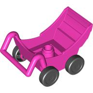 Visuel indicatif Rebrickable de Duplo poussette (bébé, poussette) avec roues noires - montage complet (Duplo Pram (Baby Carriage, Stroller) with Black Wheels - Complete Assembly)