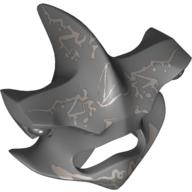Masque requin marteau avec des yeux et des lignes gris bleuté clair motif imprimé (Mask Hammerhead Shark with Eyes and Light Bluish Gray Lines Print)