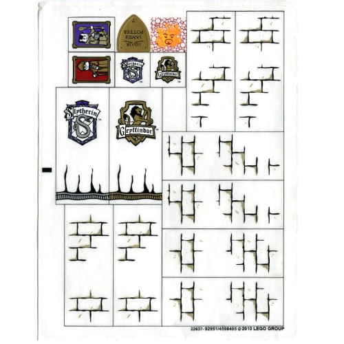 Visuel indicatif Rebrickable de Feuille d’autocollants pour le set 4842-1 (Sticker Sheet for Set 4842-1)