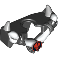 Armure plastron armure minifigurine grand avec des pointes d'épaule gris et Ninjago craqué crâne rouge motif imprimé (Minifig Neckwear Armour Breastplate Wide with Shoulder Spikes Gray and Ninjago Cracked Red Skull Print)