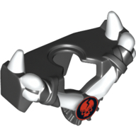 Armure plastron armure minifigurine grand avec des pointes d'épaule blanc et Ninjago craqué motif imprimé crâne rouge (Minifig Neckwear Armour Breastplate Wide with Shoulder Spikes White and Ninjago Cracked Red Skull Print)