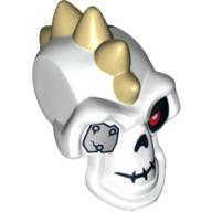 Tête de minifigurine spéciale, crâne avec des pointes et motif imprimé cache-œil en métal (Minifig Head Special, Skull with Spikes and Metal Eyepatch Print)