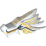 Visuel indicatif Rebrickable de Partie du corps de la créature, tête de dragon mâchoire supérieure avec motif imprimé esprit foudre jaune (Creature Body Part, Dragon Head Upper Jaw with Yellow Lightning Spirit Print)