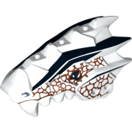 Visuel indicatif Rebrickable de Partie du corps de la créature, tête de dragon mâchoire supérieure avec des écailles et des dents et brun rougeâtre et noir (Creature Body Part, Dragon Head Upper Jaw with Scales and Teeth and Reddish Brown and Black Earth Spirit Print)