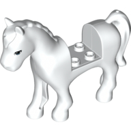 Visuel indicatif Rebrickable de Animal, Cheval avec 2 x 2 découpe, yeux bleus motif imprimé (Animal, Horse with 2 x 2 Cutout, Blue Eyes Print)