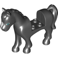 Visuel indicatif Rebrickable de Animal, Cheval avec 2 x 2 découpes, tache blanche sur le nez motif imprimé (Animal, Horse with 2 x 2 Cutout, White Spot on Nose Print)