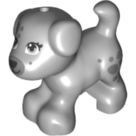 Visuel indicatif Rebrickable de Animal, chien, petit standing avec nez noir, bouche et museau gris bleuté foncé et taches sur le motif imprimé jambe (ciel) (Animal, Dog, Small Standing with Black Nose, Mouth, and Dark Bluish Gray Muzzle and Spots on Leg Print (Sky))