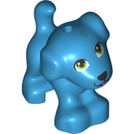 Visuel indicatif Rebrickable de Animal, Chien, Petit debout avec des yeux verts, Nez noir, Langue (Animal, Dog, Small Standing with Green Eyes, Black Nose, Tongue)