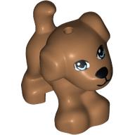 Visuel indicatif Rebrickable de Animal, Chien, Petit debout avec yeux bleus, Nez noir et motif imprimé Bouche (Animal, Dog, Small Standing with Blue Eyes, Black Nose and Mouth Print)