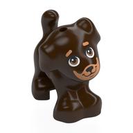 Visuel indicatif Rebrickable de Animal, chien, petit standing avec nougat moyen visage, sourcils motif imprimé (Animal, Dog, Small Standing with Medium Nougat Face, Eyebrows Print)