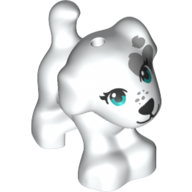 Visuel indicatif Rebrickable de Animal, chien, petit debout avec des yeux bleus, nez noir, taches de gris bleuâtre clair, taches de rousseur (Animal, Dog, Small Standing with Blue Eyes, Black Nose, Light Bluish Grey Spots, Freckles)