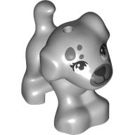 Visuel indicatif Rebrickable de Animal, Chien, Petit debout avec des yeux noirs, Taches gris foncé, Nez imprimé (Animal, Dog, Small Standing with Black Eyes, Dark Bluish Grey Spots, Nose Print)