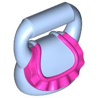 Visuel indicatif Rebrickable de Sac / sac à main / sac à main rond avec volant rose foncé motif imprimé (Bag / Handbag / Purse Round with Ruffle Dark Pink Print)