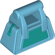 Visuel indicatif Rebrickable de Sac / sac à main / sac à main angulaire avec fermeture à glissière et côté turquoise foncé imprimé (Bag / Handbag / Purse Angular with Zipper and Dark Turquoise Side Print)