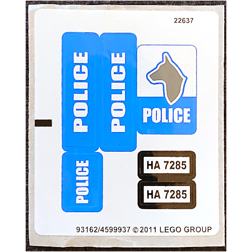 Visuel indicatif Rebrickable de Feuille d’autocollants pour le set 7285-1 (Sticker Sheet for Set 7285-1)