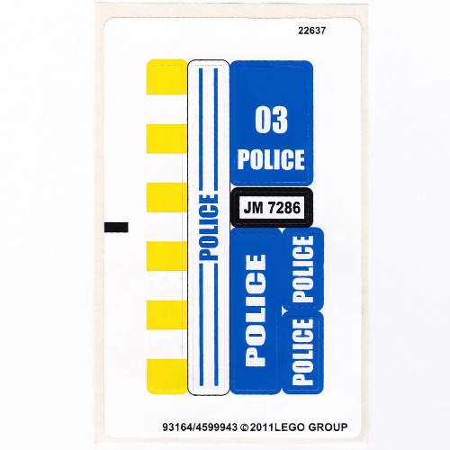 Visuel indicatif Rebrickable de Feuille d’autocollants pour le set 7286-1 (Sticker Sheet for Set 7286-1)