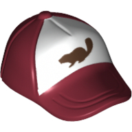 Chapeau / casquette court Bill courbé avec coutures sur le pic et bouton sur le dessus avec castor noir sur motif imprimé blanc (Hat / Cap Short Curved Bill with Seams on Peak and Button on Top with Black Beaver on White Print)