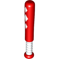 Visuel indicatif Rebrickable de Bat de baseball sport 4l avec poignée blanche et 3 diamants blancs (Sports Baseball Bat 4L with White Grip Handle and 3 White Diamonds)
