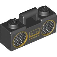 Visuel indicatif Rebrickable de Équipement radio / boom box avec poignée et motif imprimé or (Equipment Radio / Boom Box with Handle and Gold Trim Print)